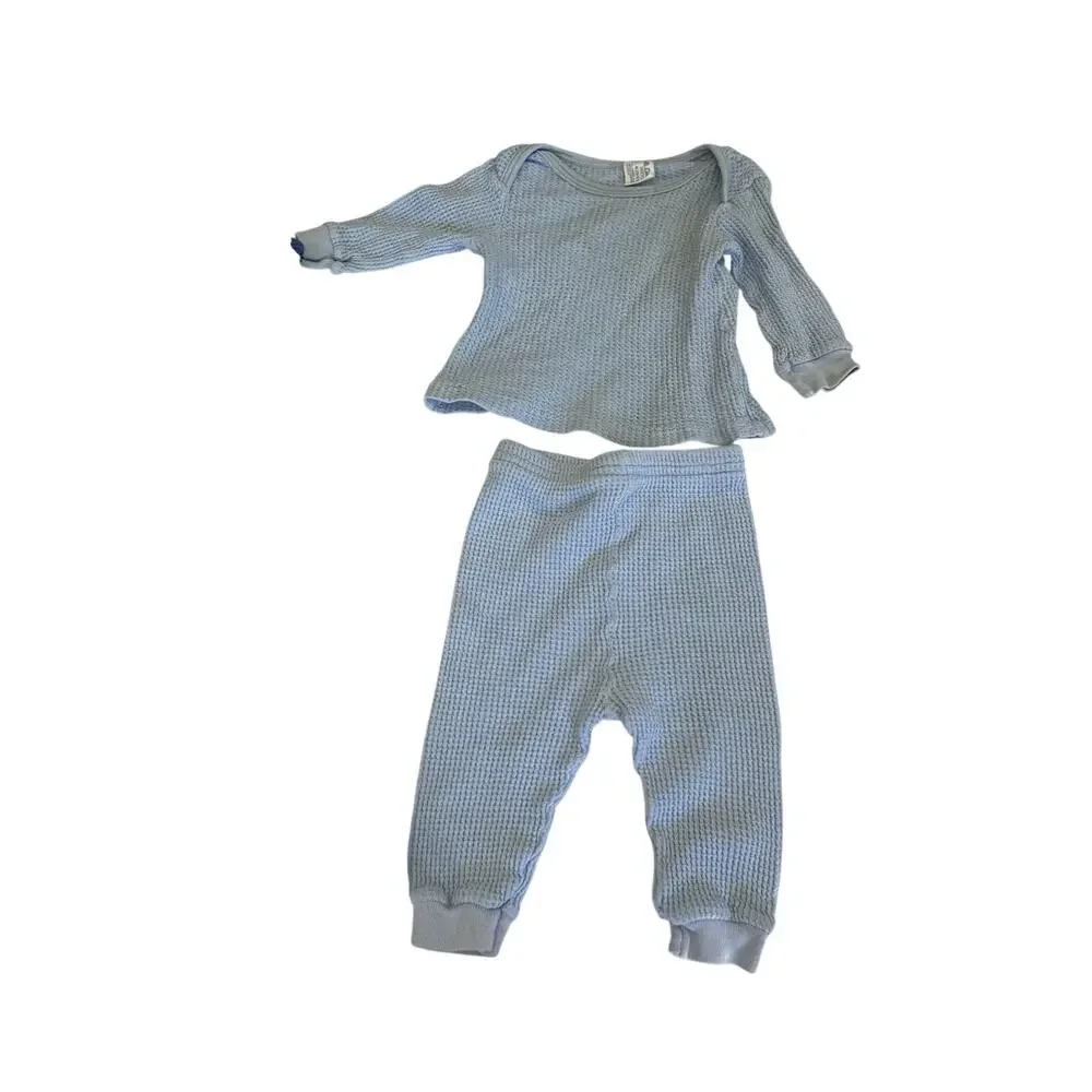 Vintage Baby Boy Clothes Lot 3-9M 90s Thermal Shirts Pajamas Bundle 5 Piece
